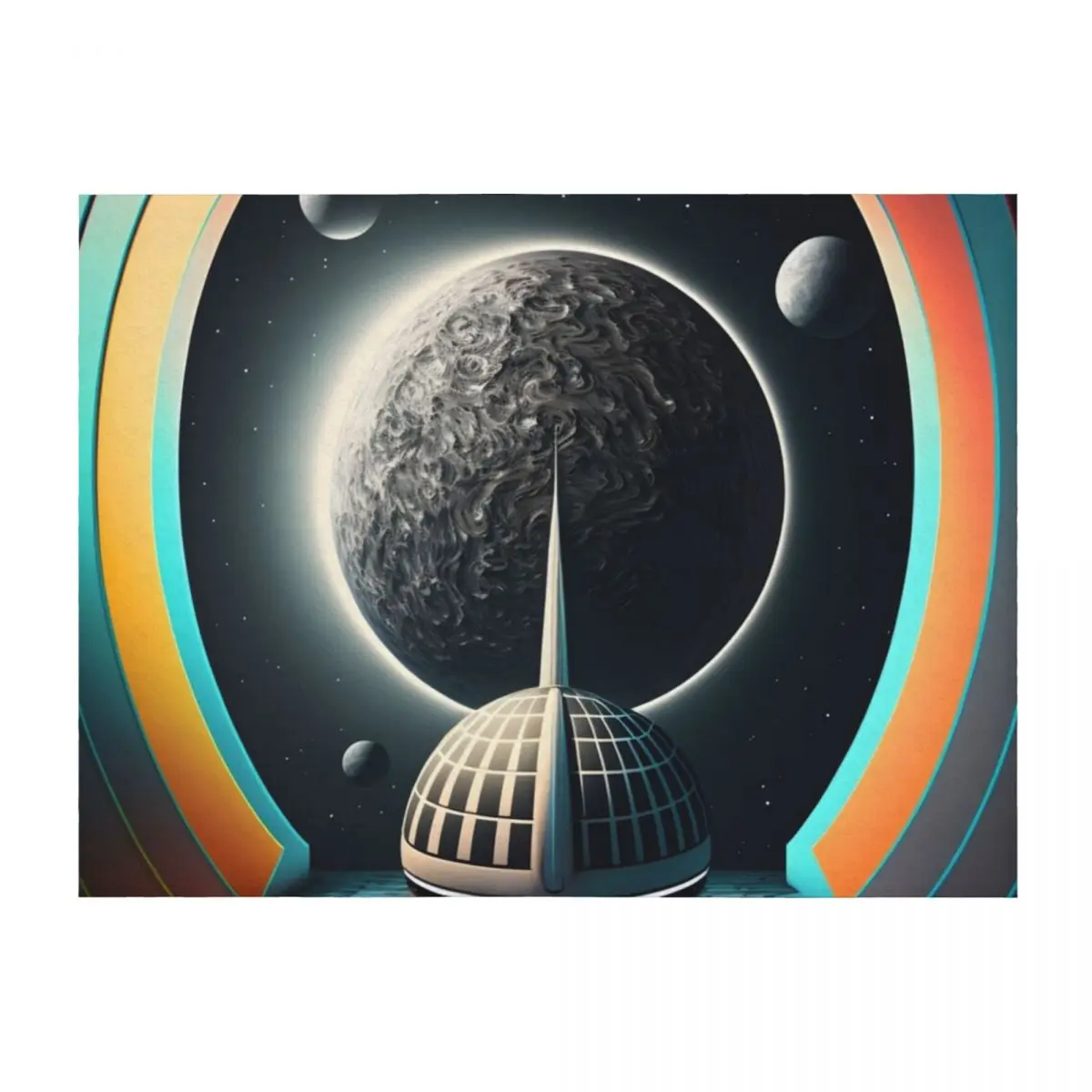 

Deco Spaceship landing In Planet X232's Space Port Throw Blanket Moving Sleeping Bag bed plaid decorative Blankets