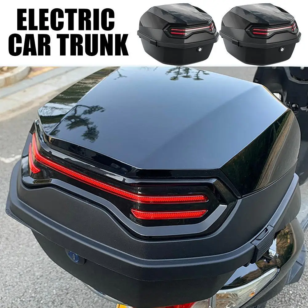 Nuevo portaequipajes Universal con cerradura para maletero trasero de motocicleta, estuche de almacenamiento impermeable con Hardware de montaje para almacenamiento completo de casco