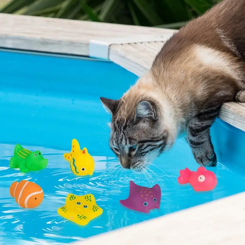 Juguete de piscina para gatos, juego de agua para perros, baño para gatos, juguetes para bañera, juguete de agua flotante, juguete para nadar, peces, suministros para mascotas de interior