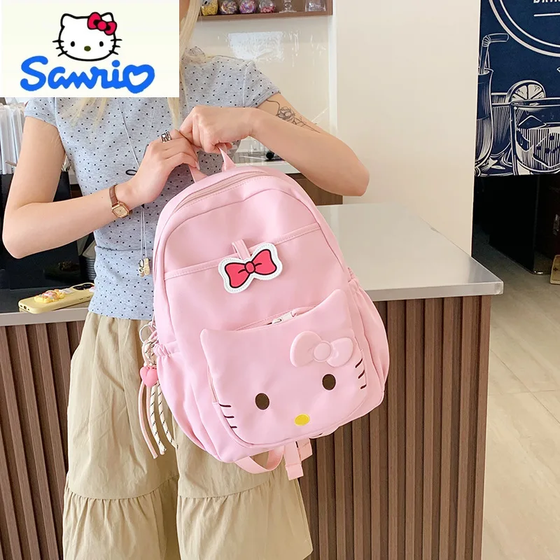 Sanrio Cartoon Hello Kitty Casual Sweet Campus Style Backpack Student Large Capacity Lightweight and Load Reducing Backpack