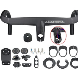 ALNERA-Road Bicycle Bend Handle, T800 Full Carbon Fiber, Full Internal Routing, One-Piece Bracket, Stopwatch Rack