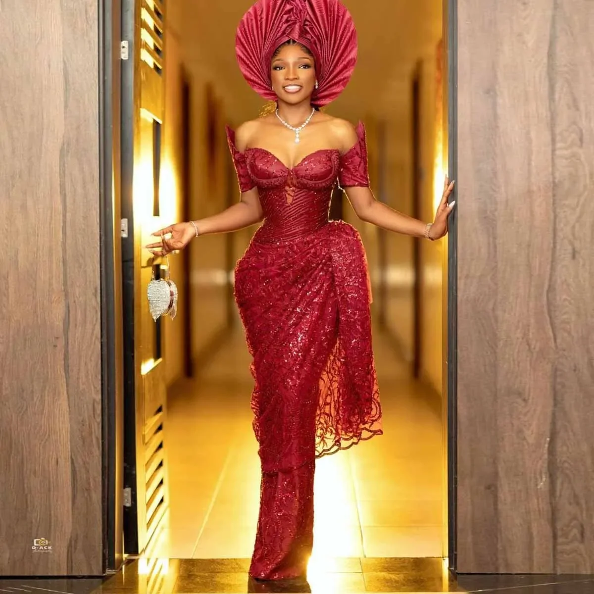 

2026 Stylish Aso Ebi Prom Dresses Dropped Sleeves Lace Burgundy Formal Gowns Floor Length Straight Sequin Nigerian Evening Dress
