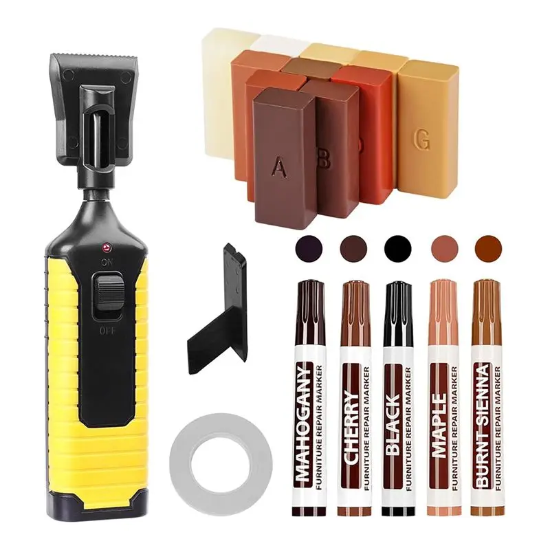 

ABJN-Floor Repair Kit,Laminate Hardwood Vinyl Floor Repair Kit With Heat Pen DIY Manual Floor Furniture Touch Up Marker