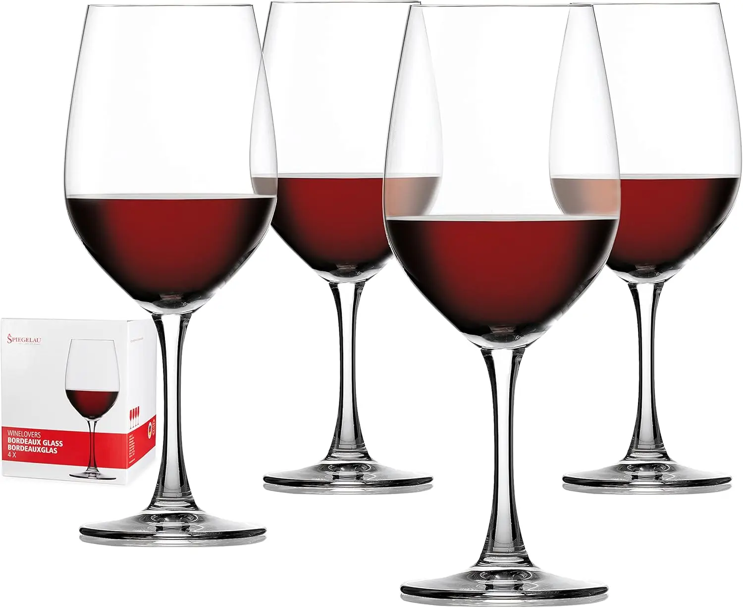 

Wine Lovers Bordeaux Wine Glasses, Crystal Clear Drinking Glasses for Red Wines, Elegant Stemmed Glassware, Home Bar A
