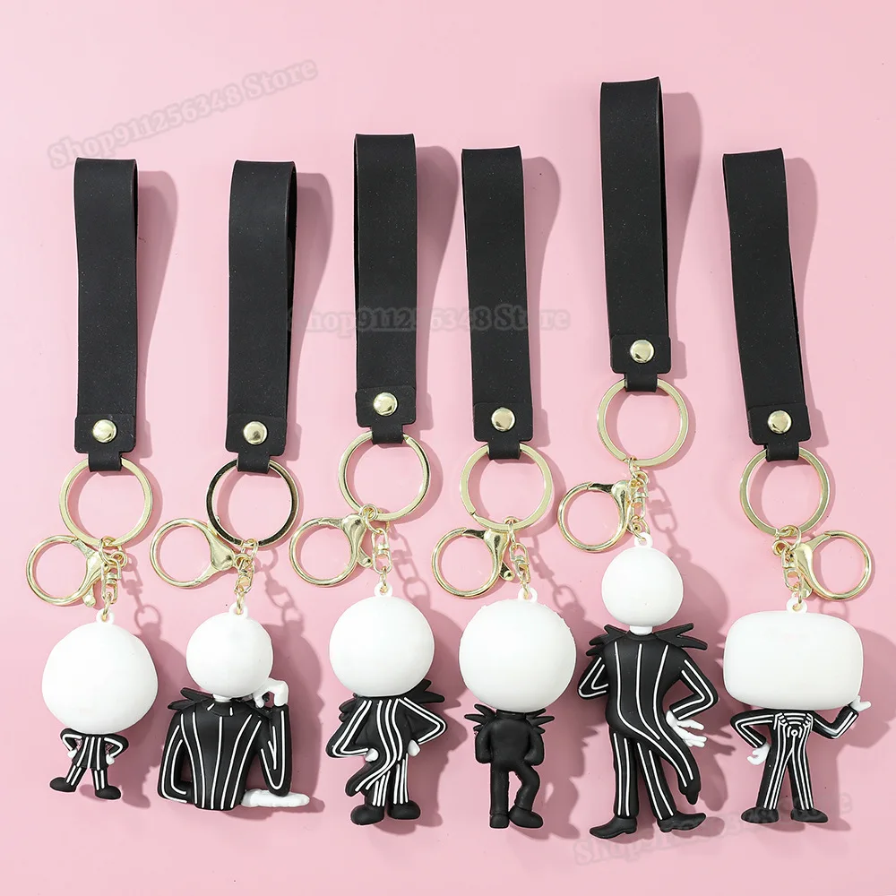 O pesadelo antes do natal jack skellington anime figura chaveiros disney dos desenhos animados pvc chaveiros 2025 novos chaveiros ornamento