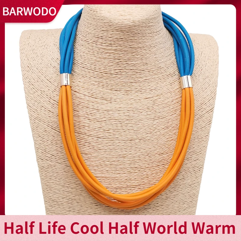 BARWODO Rubber Chains Necklace Accessories For Women Designer Simple Choker Handmade Luxury Jewelry Couples Matching Necklace