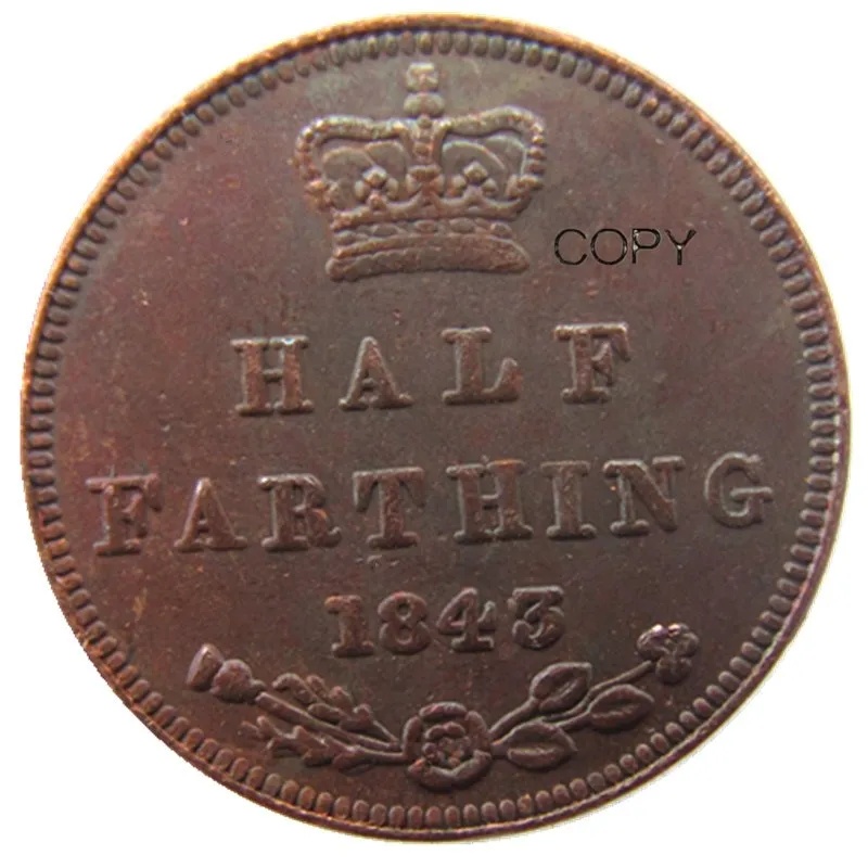 

1843 UK Great Britain / Ceylon Victoria Half Farthing copy coins