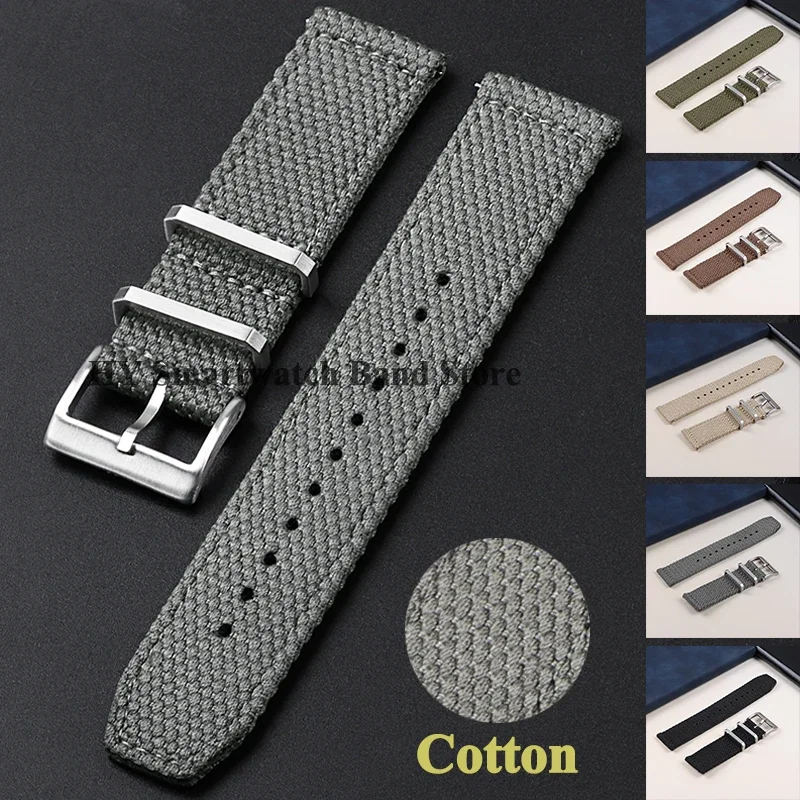 Высококачественный нейлоновый ремешок для часов 20 мм 22 мм для Seiko для Huawei GT4/3/2, хлопковый ремешок на запястье для мужчин и женщин, спортивный браслет, аксессуары