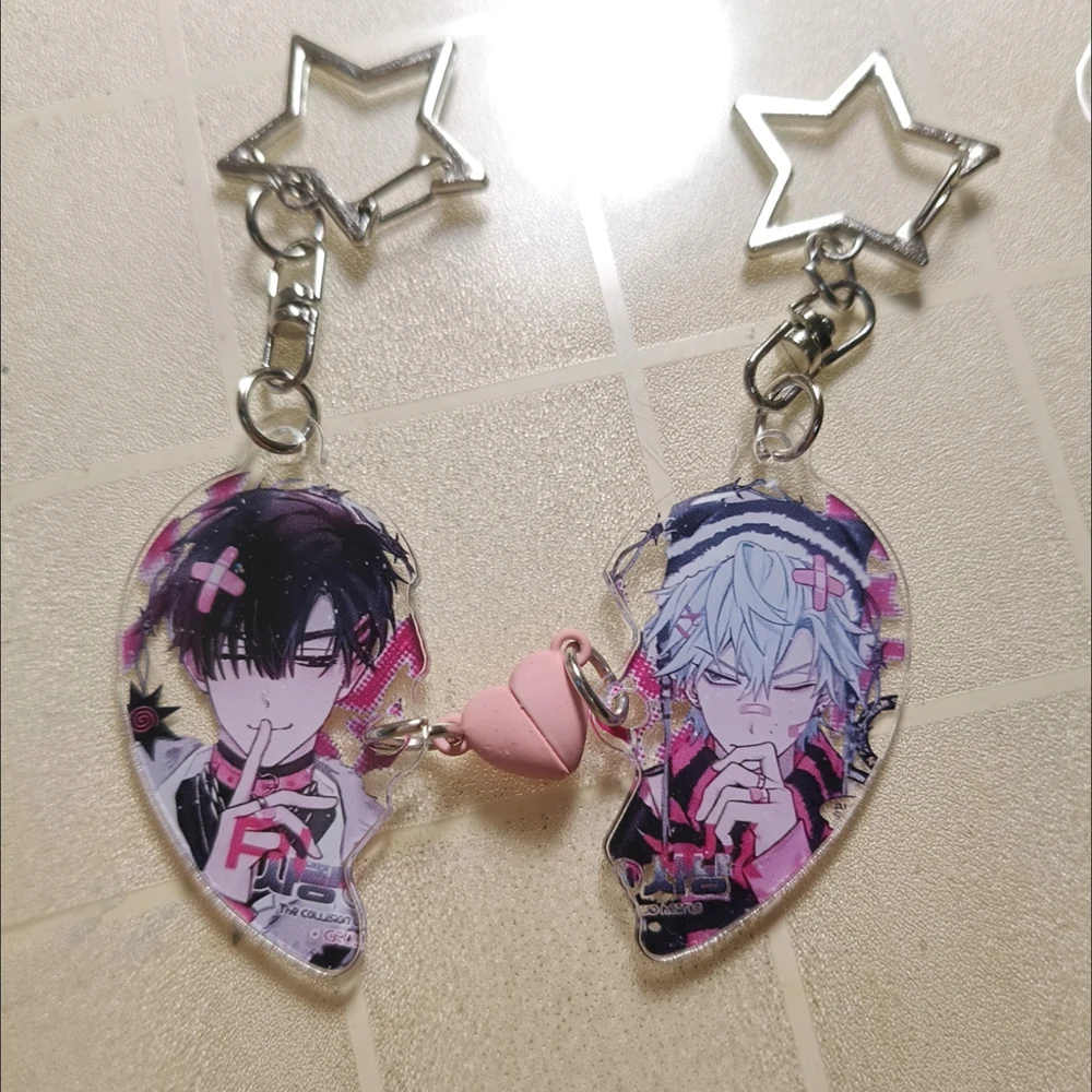 Anime ALIEN STAGE Keychain, Heart-Shaped Magnetic Pendant