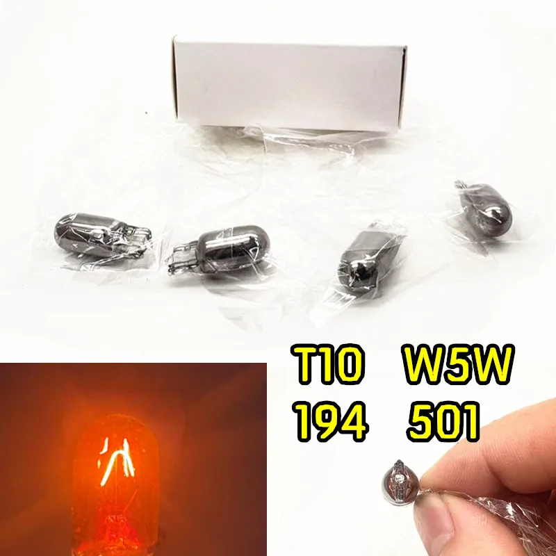

4Pc 12V5W Car Instrument lights Singal Light T10 W5W 194 501 Chrome Plated Invisible Lamp License plate lamp clearance lamp