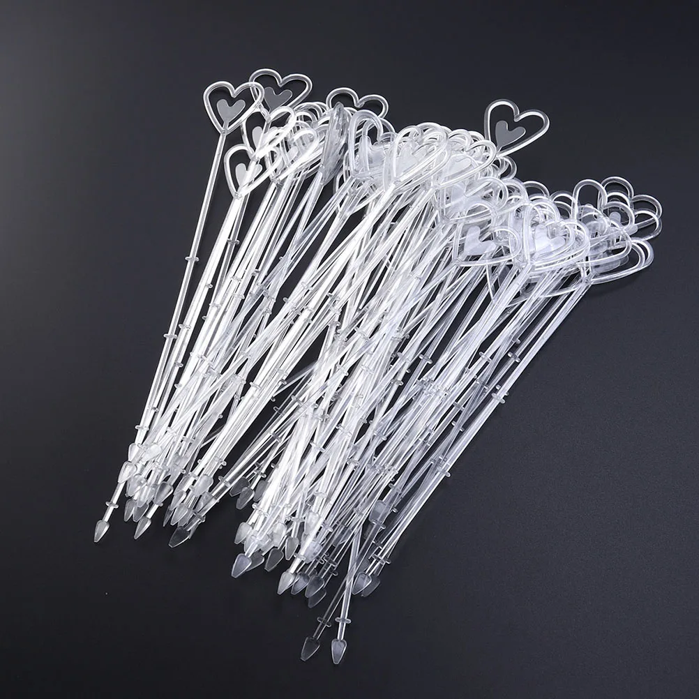 

80 Pcs Flower Sign Card Holder Wedding Flowers Shop Supplies Heart Shape Clips Paper Tag Holders