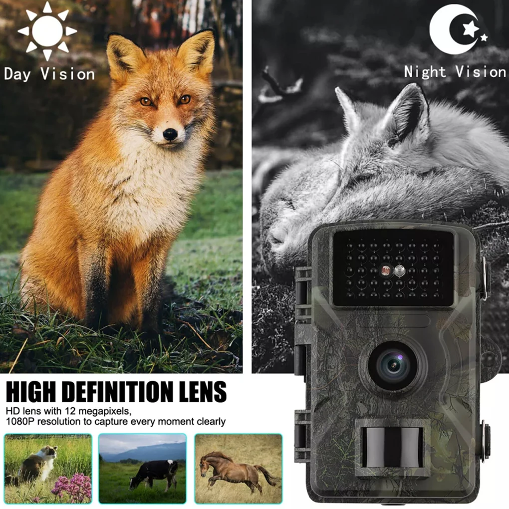 

Водонепроницаемая камера для наблюдения за дикой природой 1080P, 16 МП, ночное видение, для охоты и наблюдения за животными на открытом воздухе, с картой памяти TF 32 ГБ
