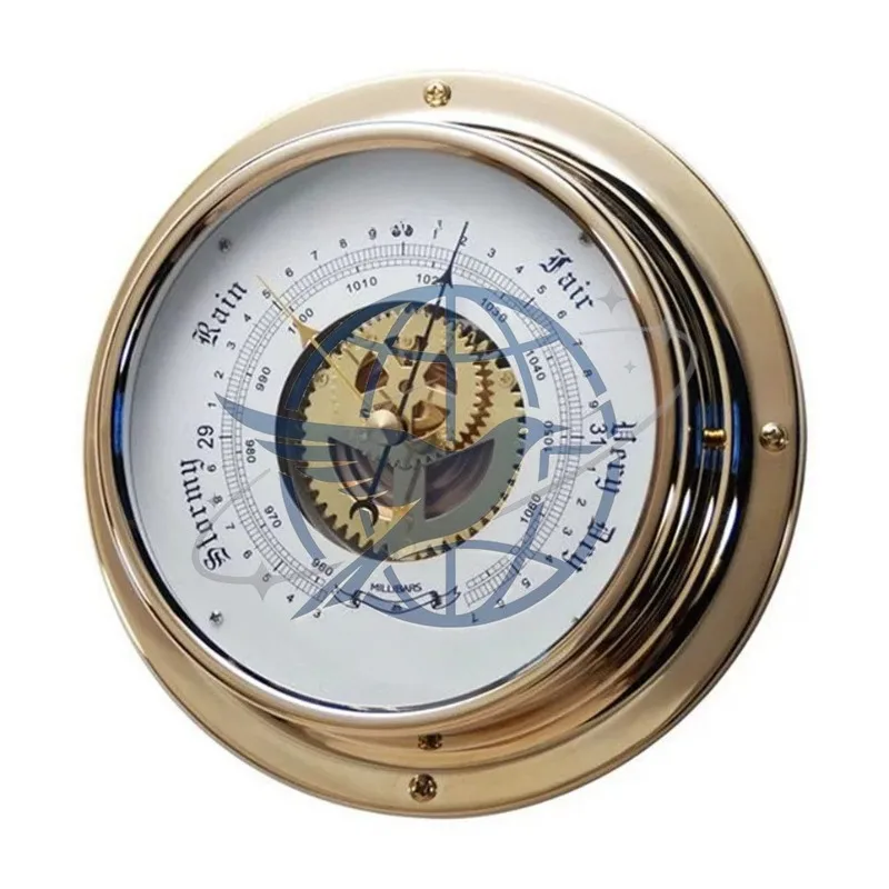 Non-liquid barometer Nautical copper shell bell type barometer Ocean tide clock High precision marine professional