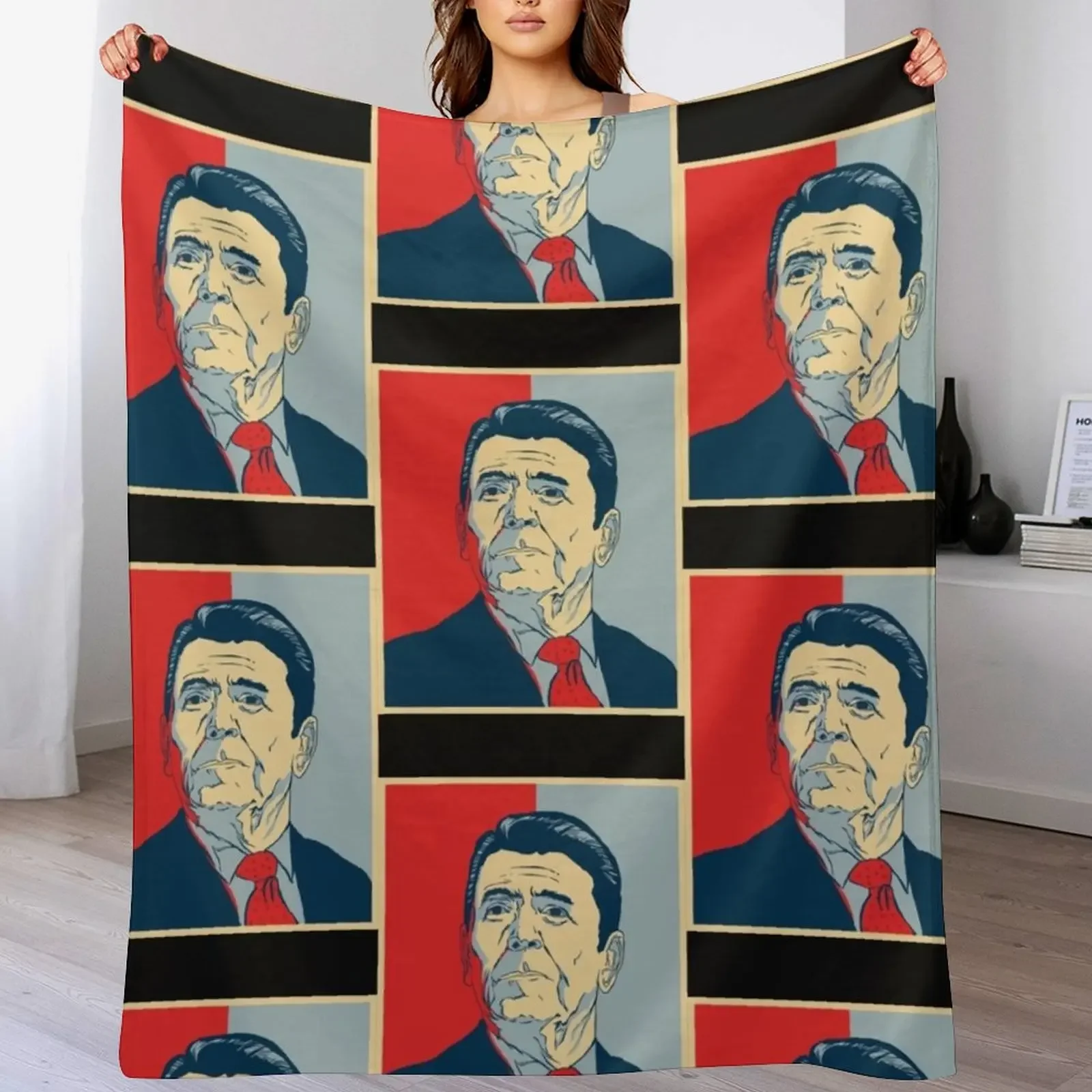 ronald reagan Throw Blanket Softest Flannel Soft Beds Custom Blankets