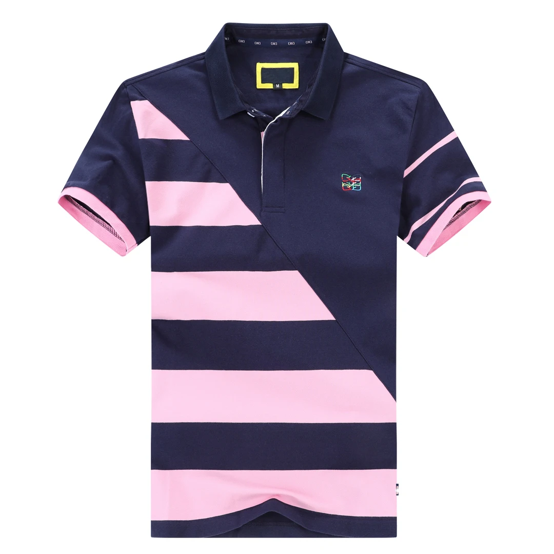 2024 Summer Men's Stripe Short Polos Homme Polos Del France  EEPP Fashion Casual Embroidered  Stretch Cotton Size M to 2XL