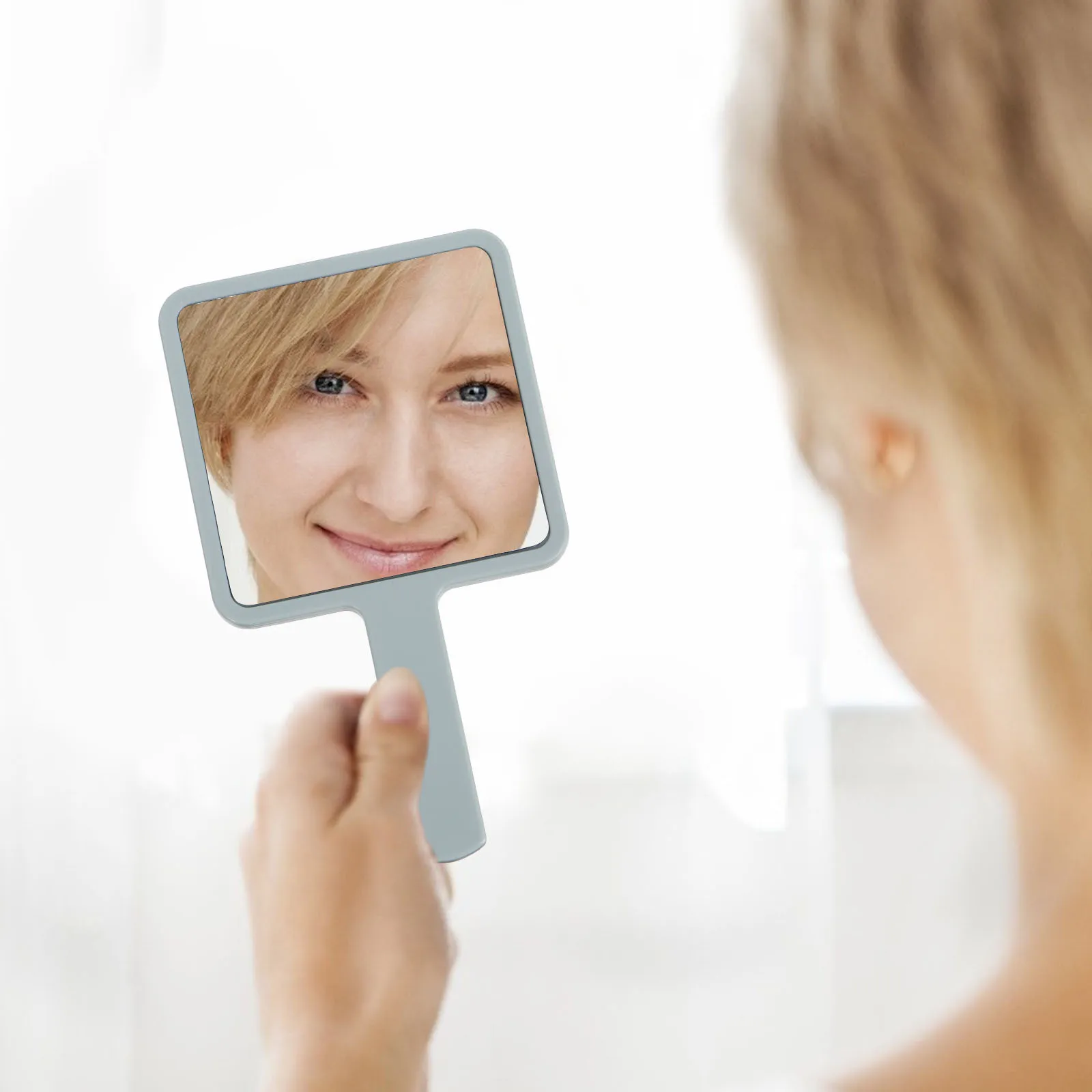 6Pcs Travel Handheld Mirror Lightweight Foldable Makeup Mirror for Bathroom Outdoor Shaving Compact Size Easy to Carry