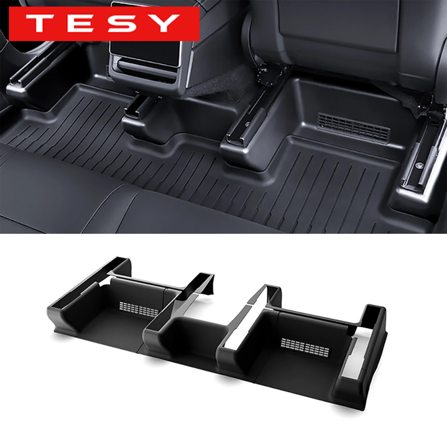 TESY Pour Tesla Model Y Juniper Launch Standard TPE Protection d'angle sous le siège, protection des rails de glissière du siège, housse anti-coup de pied, décoratif