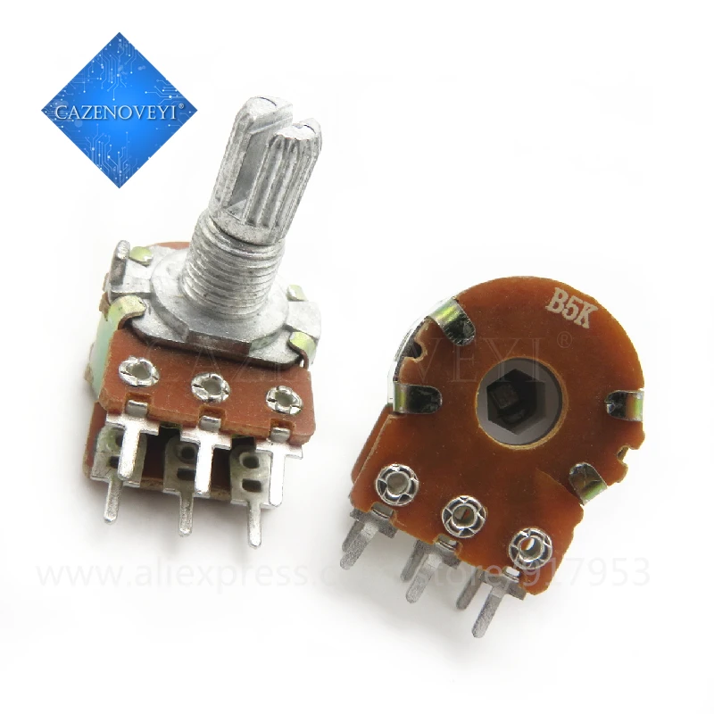 5pcs/lot B1K B2K B5K B10K B20K B50K B100K B500K B1M 6Pin Shaft WH148 Potentiometer 1K 2K 5K 10K 20K 50K 100K 500K 1M image 4