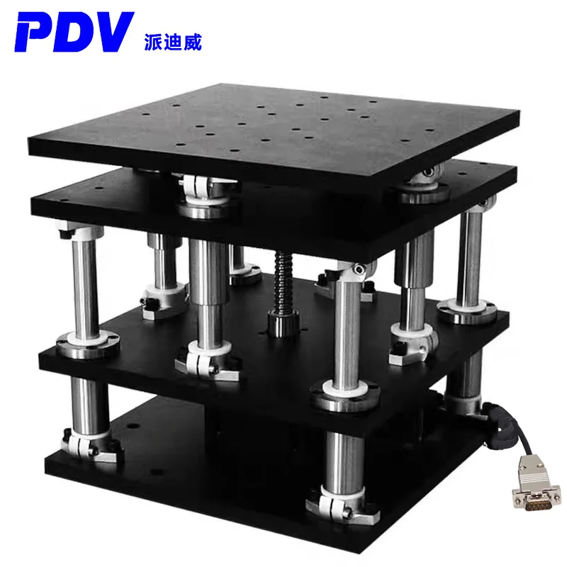 PT-GD850 electric lifting table Optical heavy duty Z-axis table Large turbine screw adjustment displacement table