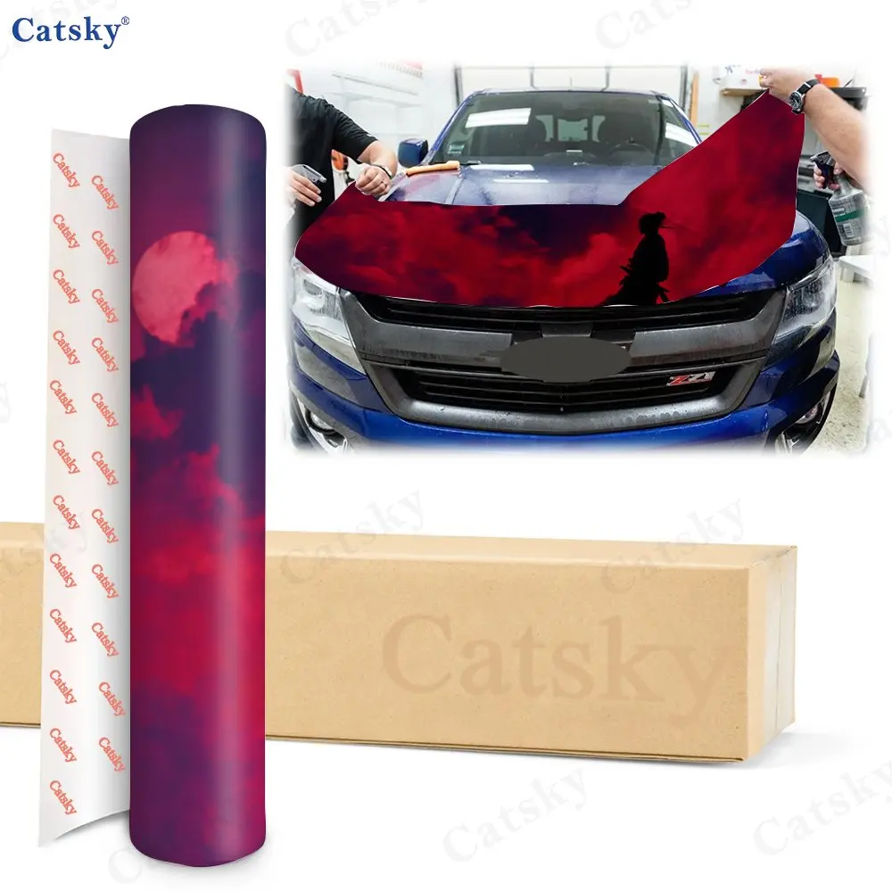 Mysterious Warrior print,car hood stickers,PVC waterproof Self adhesive car hood sticker,car hood decoration protection stickers