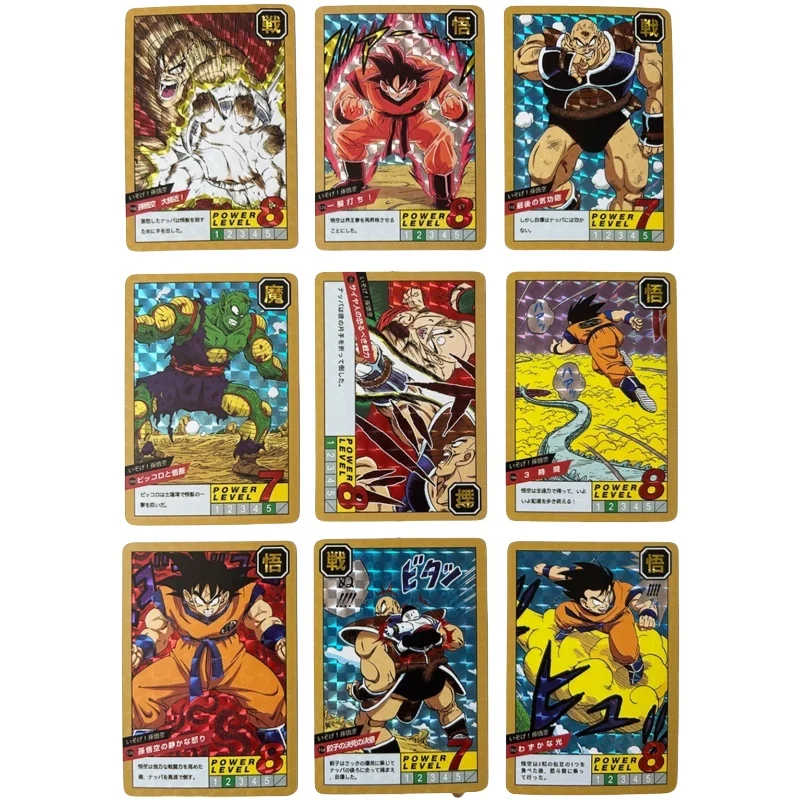 54 Sheets Dragon Ball Flash Card Son Goku Vegeta IV Tien Shinhan Dodoria DIY Jidou Action Toy Figures Anime Game Collection