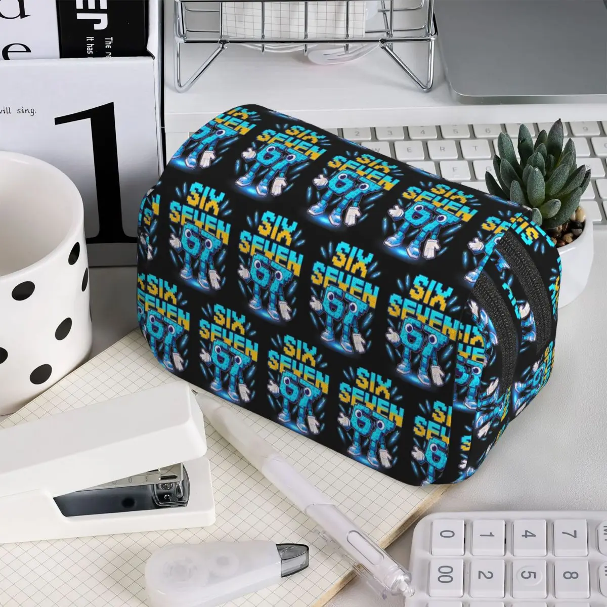 Buntes Federmäppchen mit Aufdruck „Nummer 67“ für Jungen und Mädchen, Schule, Stiftbox, Bleistiftbeutel, Schreibwaren, Stifthalter-Tasche