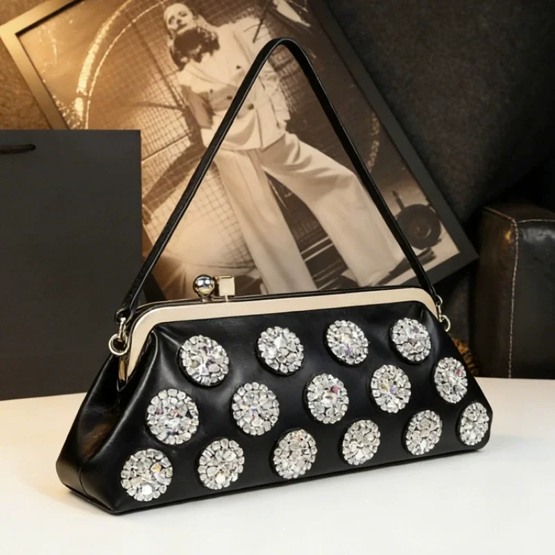 Spring and summer new hot diamond buckle rhinestone dinner handbag banquet dress one-shoulder cross-body handbag women's bag