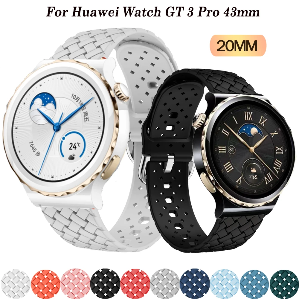 20mm Smartwatch Strap For Huawei Watch GT3 Pro 43mm/GT 2/3 42mm Belt Silicone Bracelet for Samsung Galaxy Watch 4/5 40 44mm Band