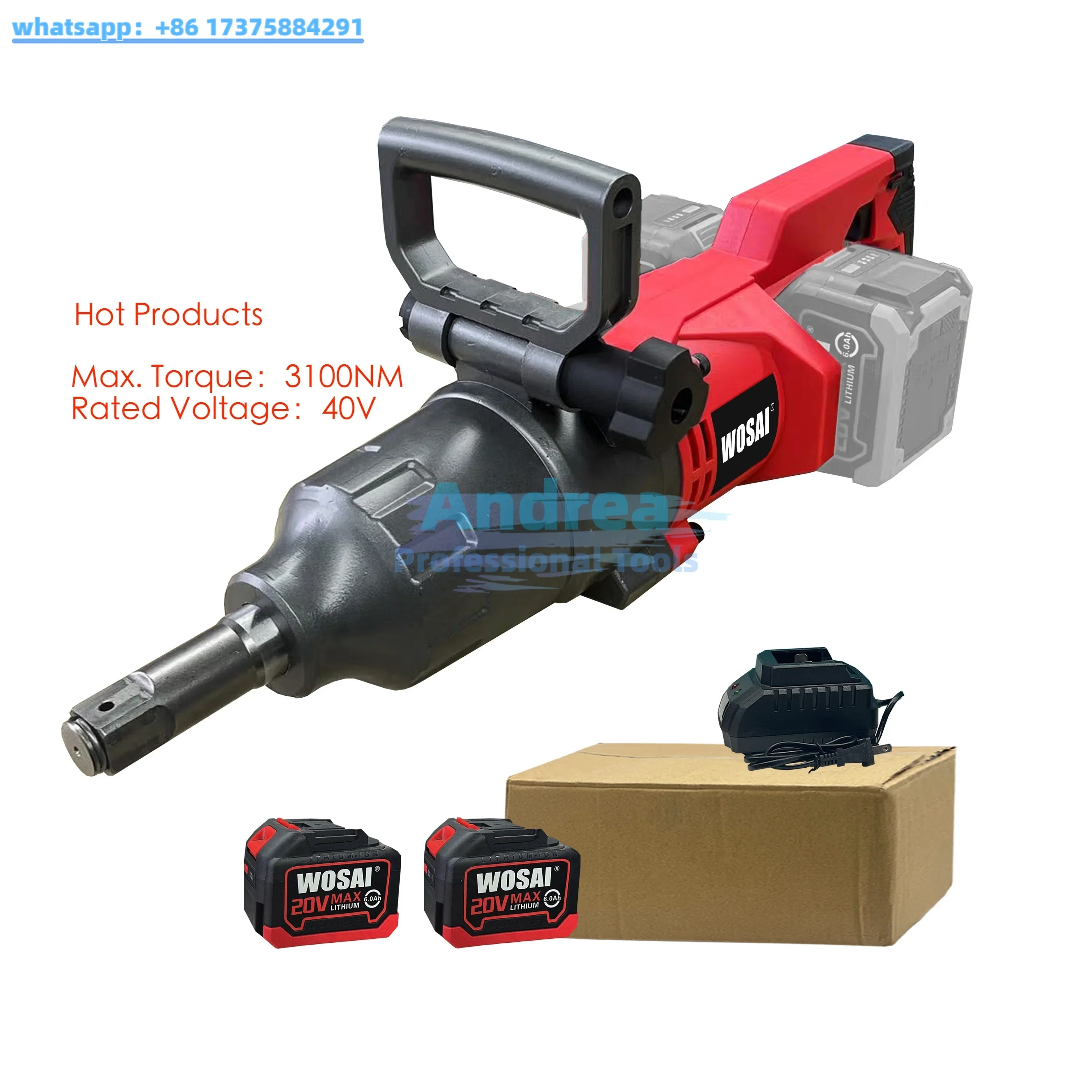 WOSAI Rechargeable Battery 3100NM High Torque Cordless Impact Wrench