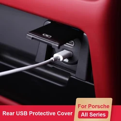 For Porsche Cayenne Macan Car Rear USB Charging Port Protective Cover Interior Supplies Dust Cover Modified