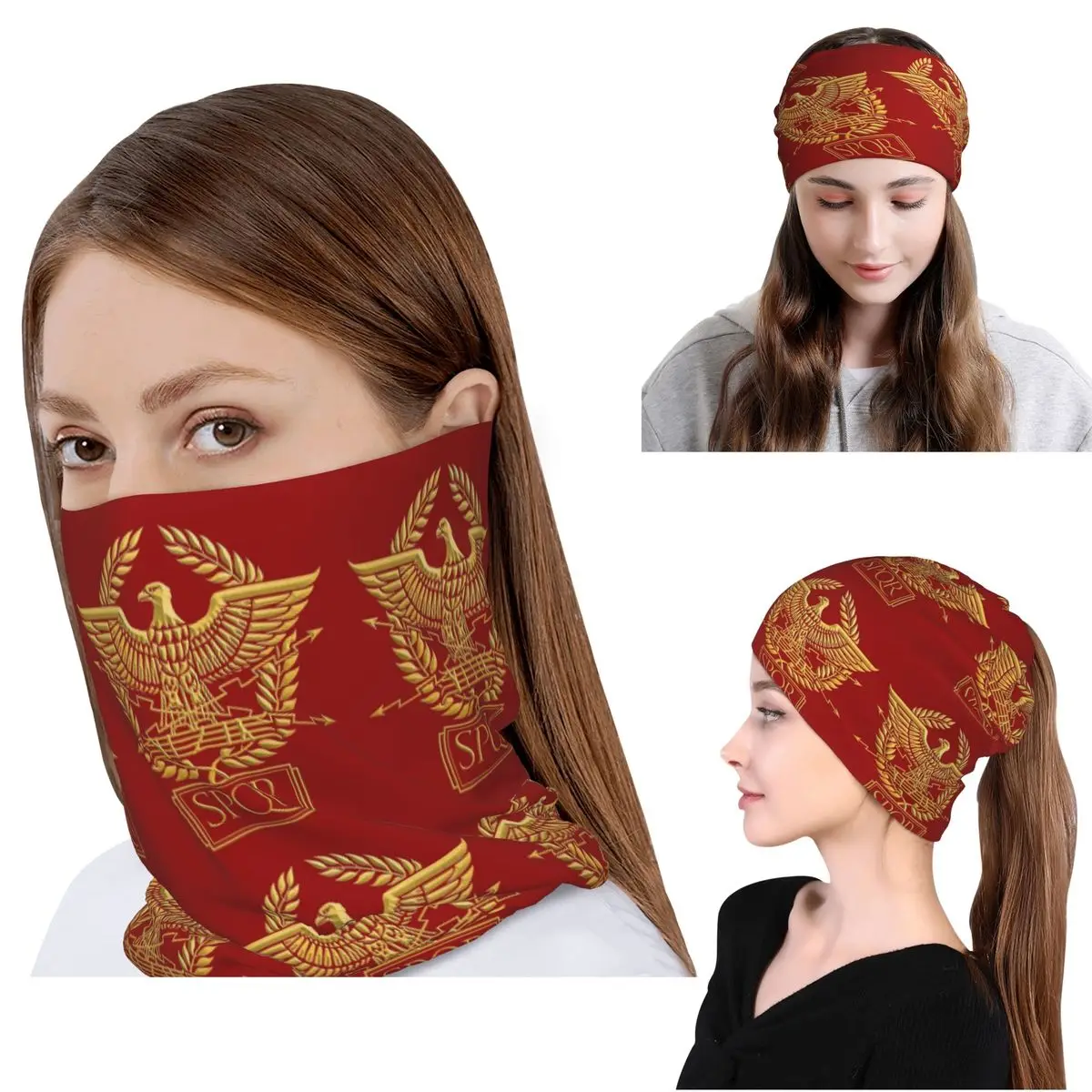 

Римская бандана-гейтер SPQR, многофункциональная маска-шарф, шапка-бини для мужчин и женщин, взрослых, моющаяся
