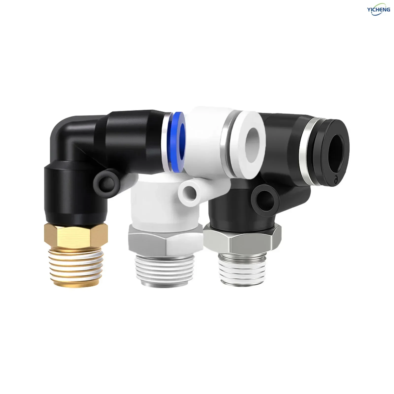 

YICHENG Pipe Fittings Male 6mm Tube OD Elbow Thread specification 1/8"1/4"3/8"1/2" Inch 90°Push to Connect Fitting (Pack of 30)