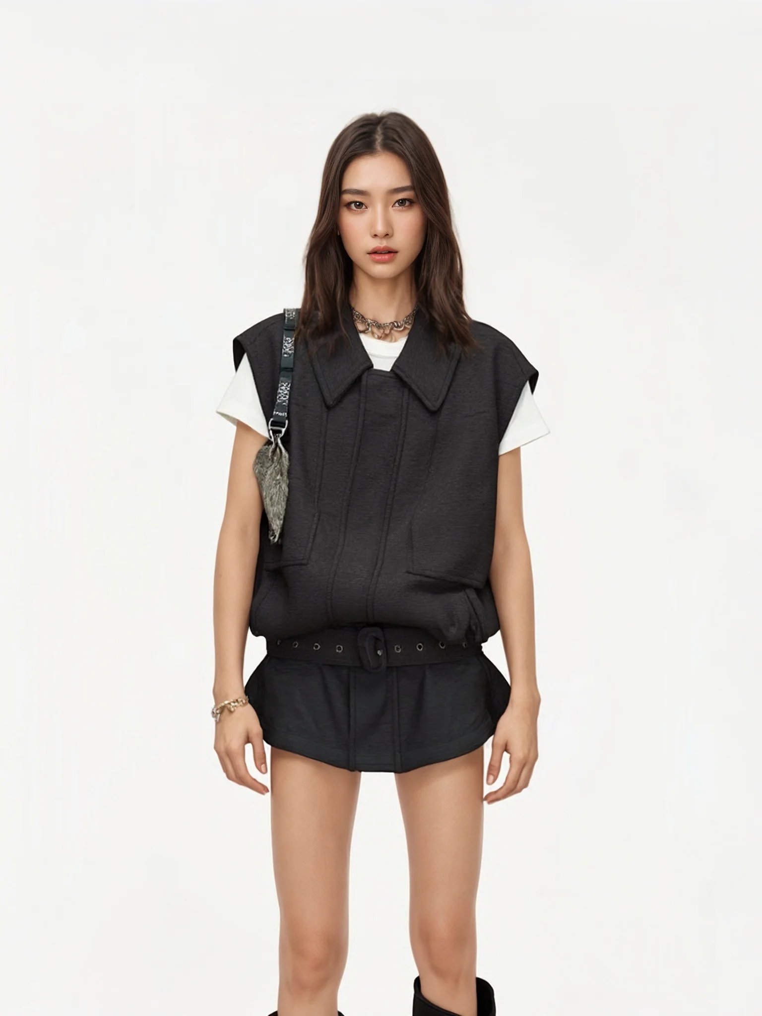 

New BW Women's Simple Sli ey Vest Outerwear Versatile Cotton Polyester Blend for 35-39 Year Olds Autumn Season