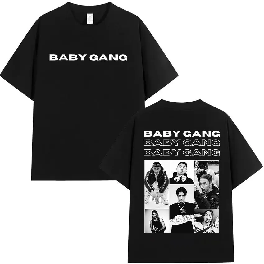 

Rapper Baby Gang Album 2025 Merch Summer Men's Retro Fashion Cotton T-shirt Hip Hop Extra Large T-shirt Street Wear Y2K