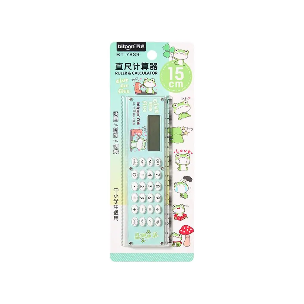 Cartoon Stationery Calculator Ruler Student Supplies Students Multifunction Ruler Ruler Mini Stationery 15cm With Calculato S3l2