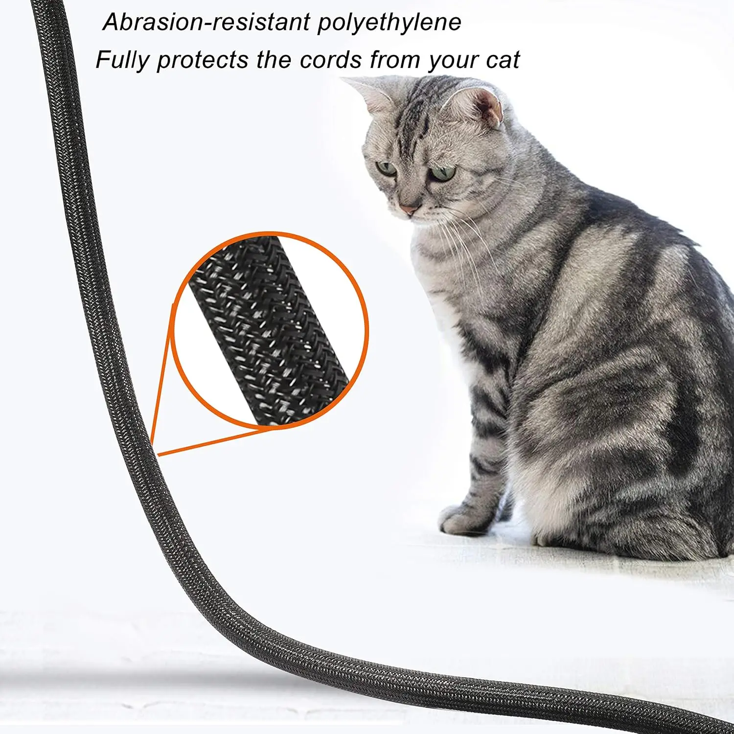 Cord Protector Wire Loom Tubing Cable Sleeve Split Sleeving For USB Cable Power Cord Audio Video Cable Protect Cat From Chewing