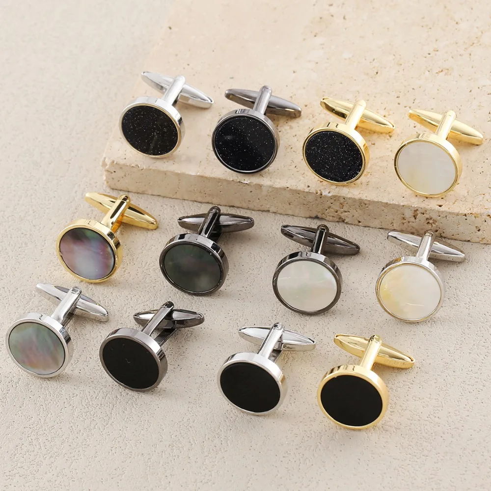 Mother of Pearl Cufflinks for Men Shell Starry Sky Square Business Wedding Cuff Links Shirt Accessories Gifts for Him Husband