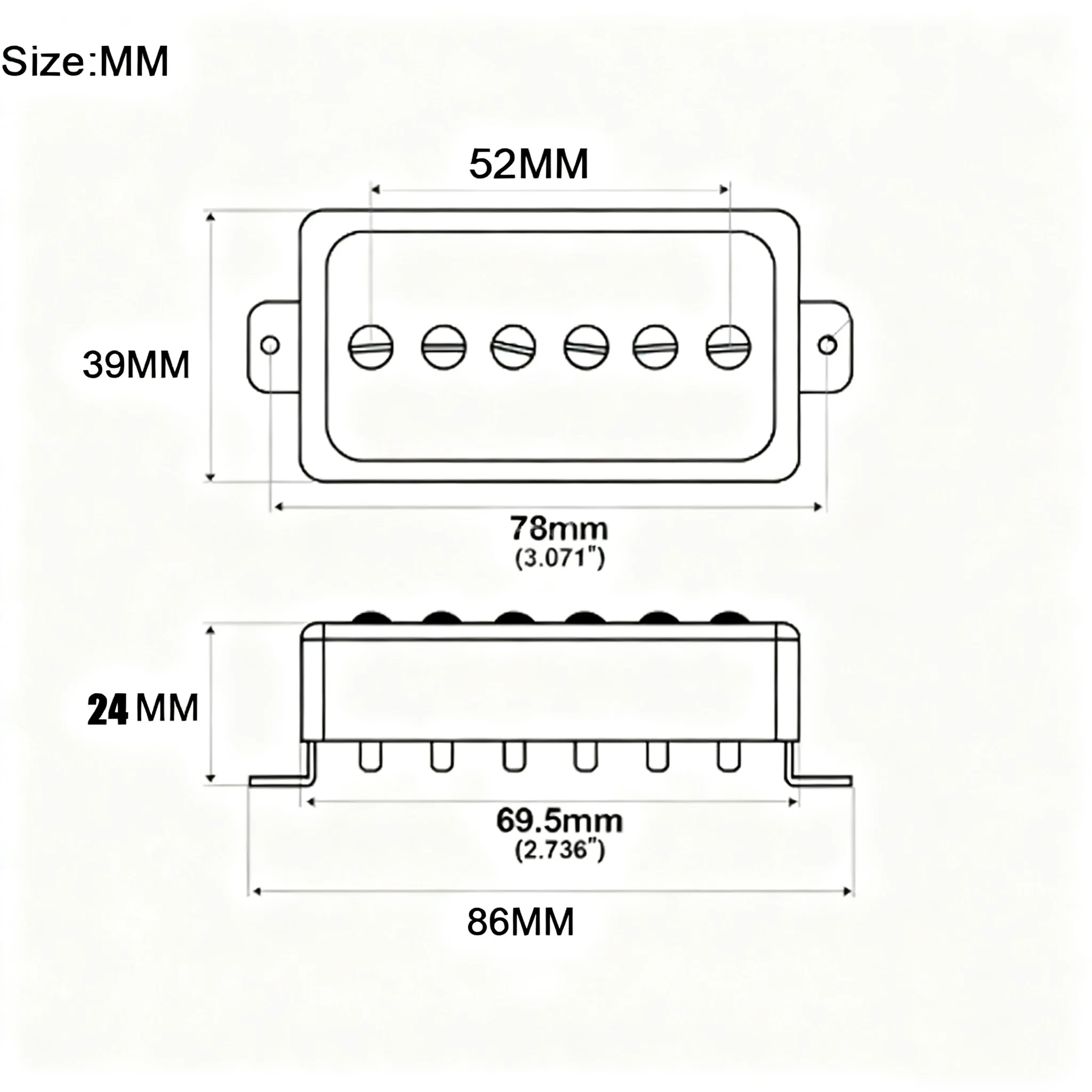 مجموعة هامبوكر لاقطات الجيتار الكهربائي Les Paul P90 مكونة من قطعتين من التقاطات السيراميك المغناطيسية #4