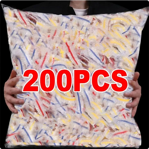 

Plastic Disposable Food Cover Colorful Elastic Wrap Food Covers Fresh-keeping Lid Plate Kitchen Nylon Packaging Bags Storage Bag