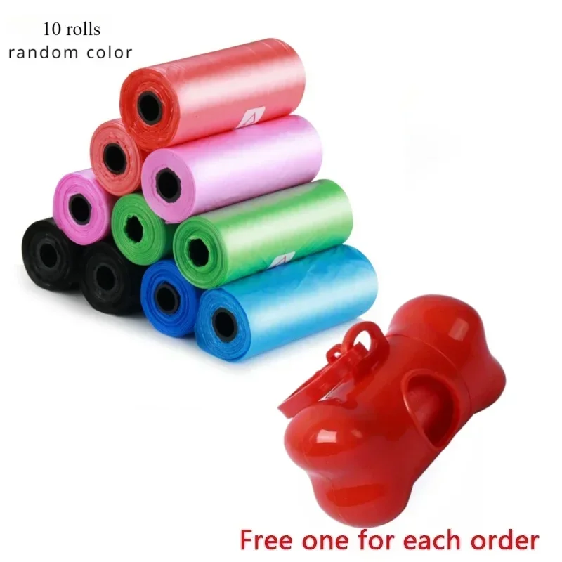 Pet Poop Bag Solid Color Printed Pet Garbage Bag Cleaning Poop Bag Walking Dog Portable Toilet Bag Dog Supplies Poop Bag Set image 4