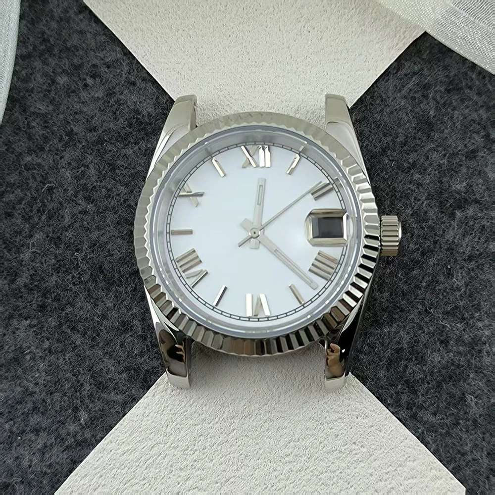 

NH35 men's automatic watch custom engraved case 36/39mm Roman numeral dial stainless steel case suitable for NH35 movement acces