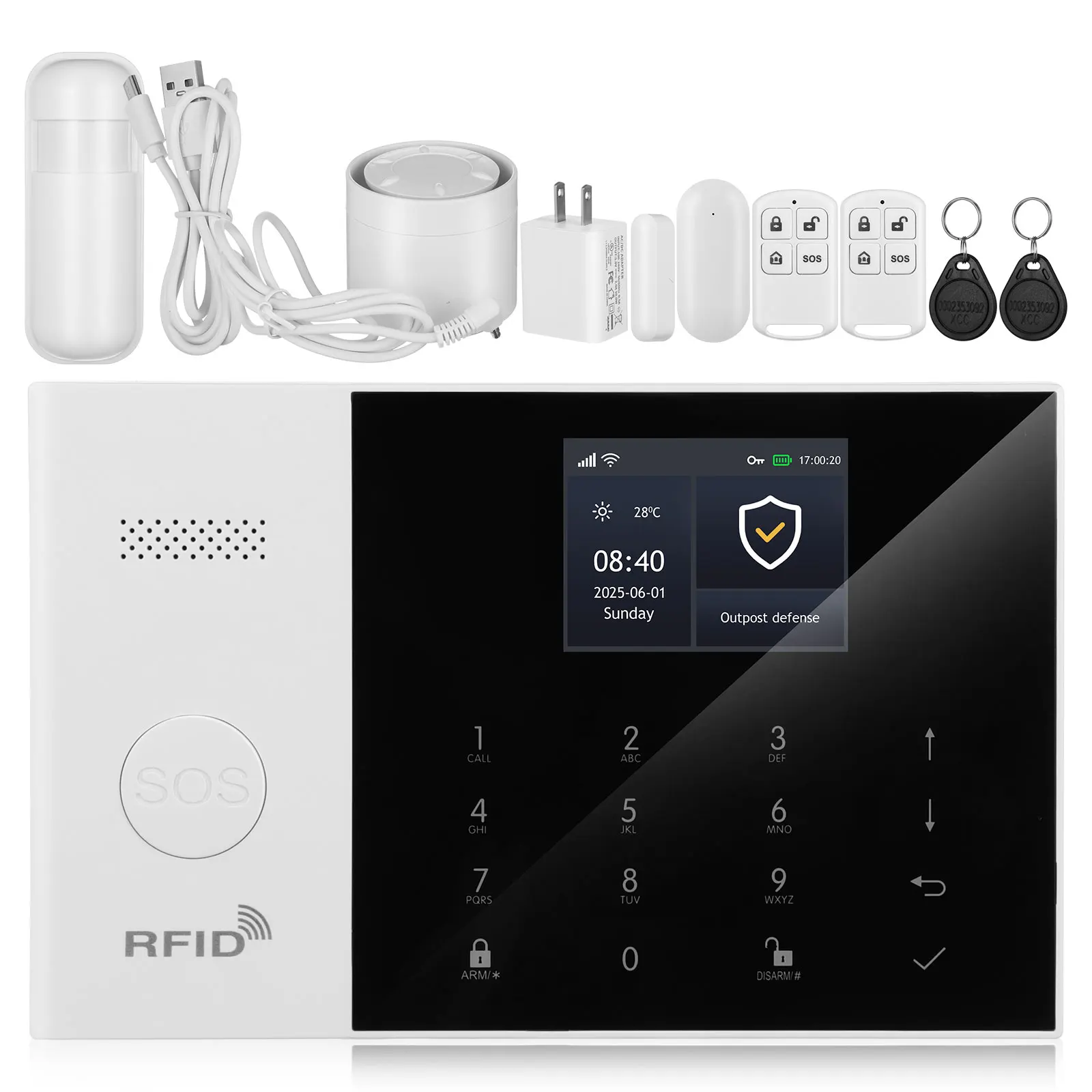 

1Set Home Security Alarm System 2g Wireless -Theft Alarm Kit for Apartment Door Window for House