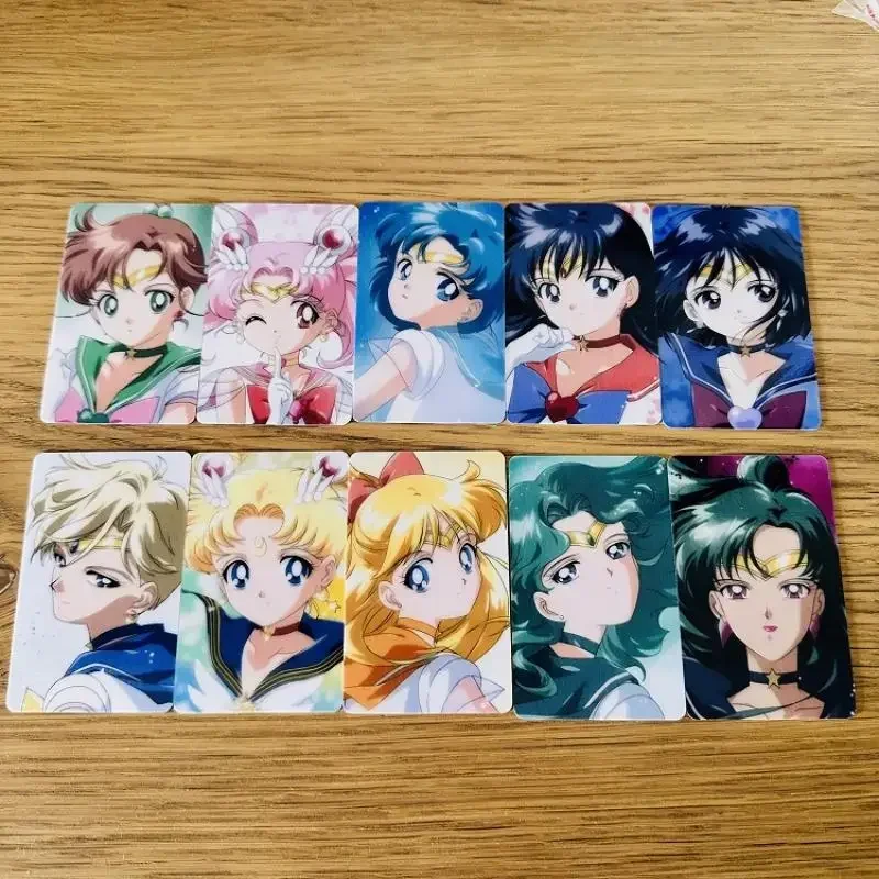 10Pcs/set Self Made Sailor Moon Meiou Setsuna Sailor Saturn Minako Anime Game Characters Classic Series Collection Card Sticker