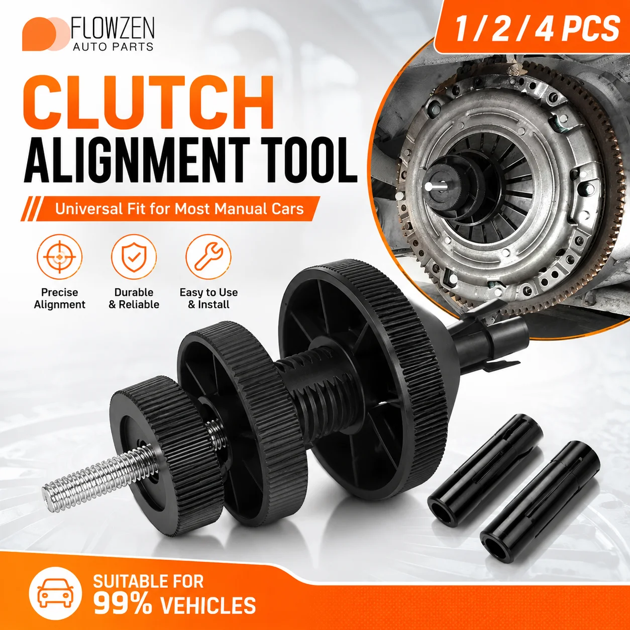 1/2/4Sets Universal Clutch Alignment Centering Tool Adjustable Clutch Hole Calibration Kit Auto Clutch Disc Correction Tool