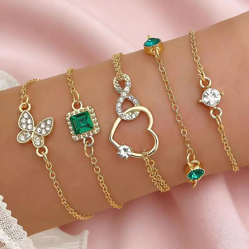 3-5 Stück/Set Luxus-Strass-Kristall-Armbänder, Modische Geometrische Quadratische Verstellbare Manschettenarmbänder, Schmuckset Geschenk – Detail 6