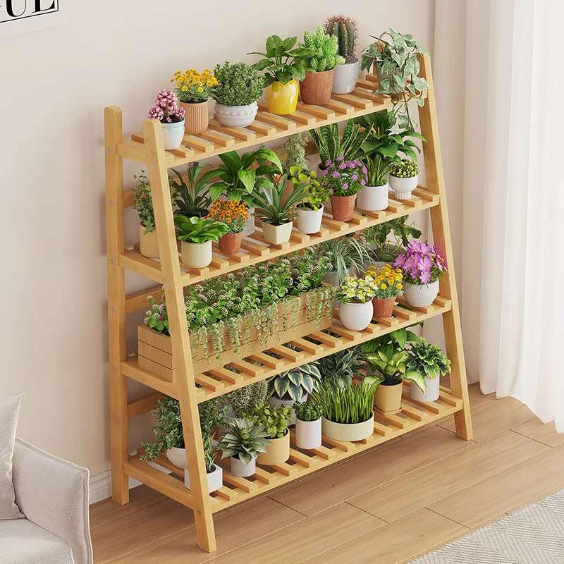Flower shelf Nanzhu multi-layer succulent plant flower pot indoor balcony flower stand shelf living room floor-to-ceiling