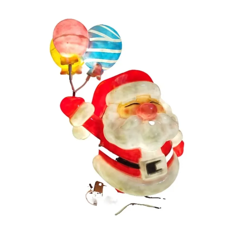 Life-size fiberglass resin festival landscape garden lawn Santa snowman sculpture outdoor Christmas LED