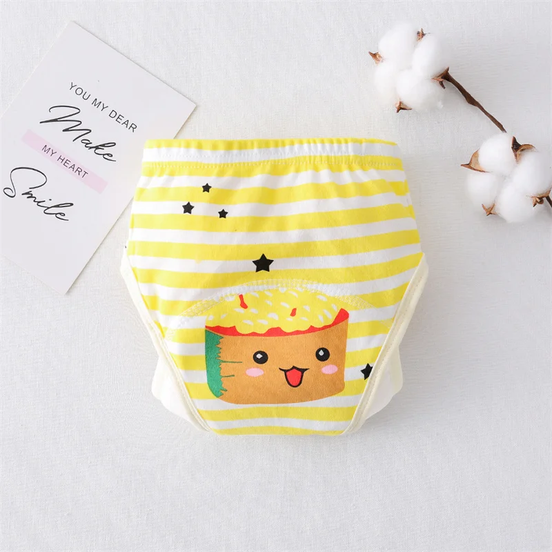 Baby Cartoon Animal Fruit Wing Gauze Diaper Waterproof Diaper Cotton Diaper Pocketlearning Pants Pull Up Pant for Children Gift