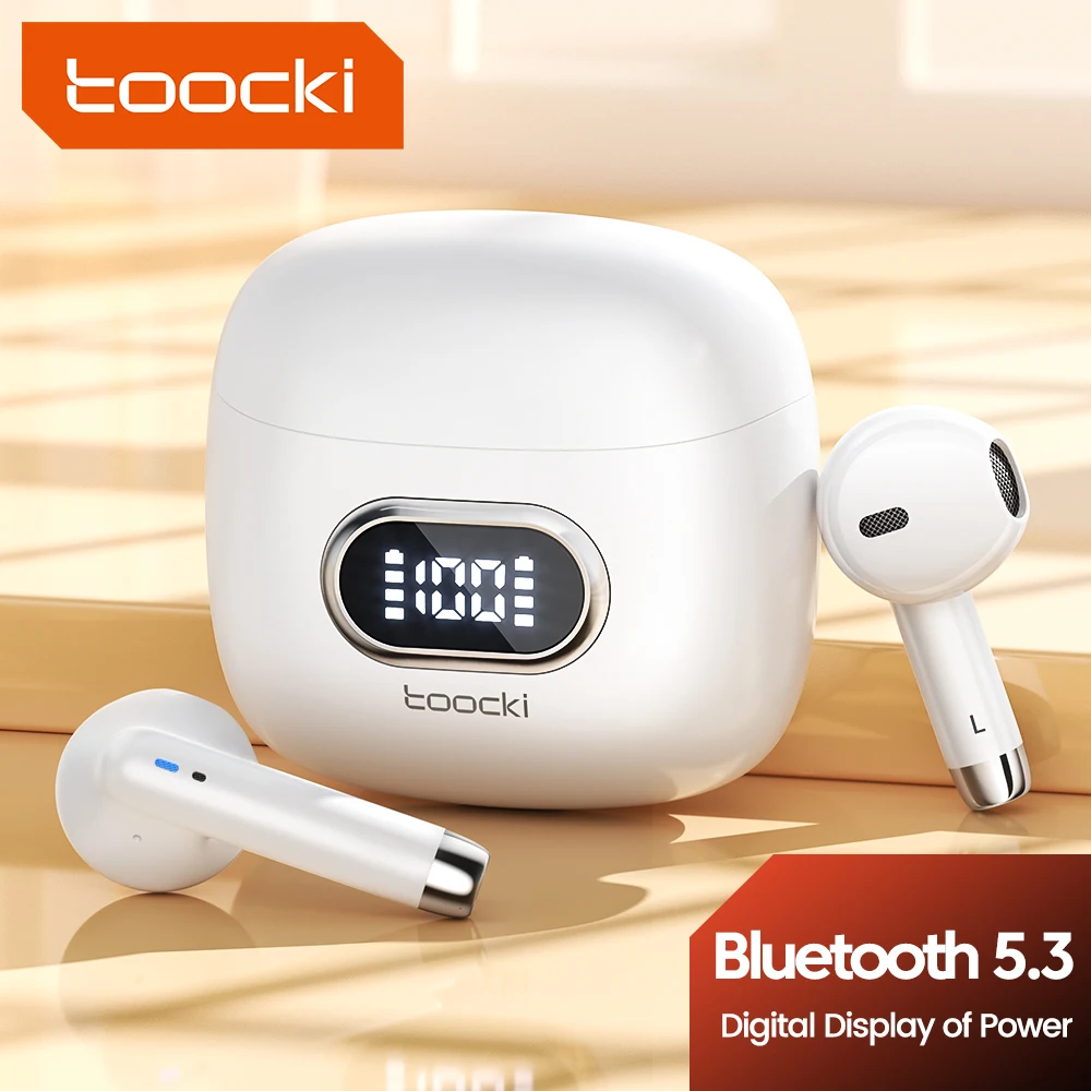 

Toocki V05 TWS Wireless Earbuds Bluetooth 5.3 HiFi Stereo Sound,LED Battery Display 30H Playtime IPX5 Waterproof Sport Headset