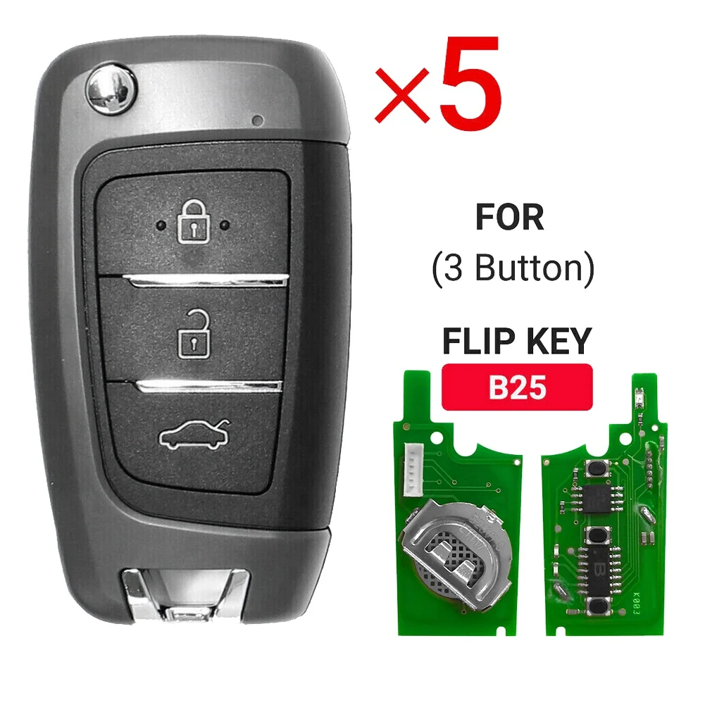 5Pcs KEYDIY B25 Universal 3 Button B-Series KD Remote Control Car Key for KD900 KD900+ URG200 KD-X2 Mini for Kia Hyundai